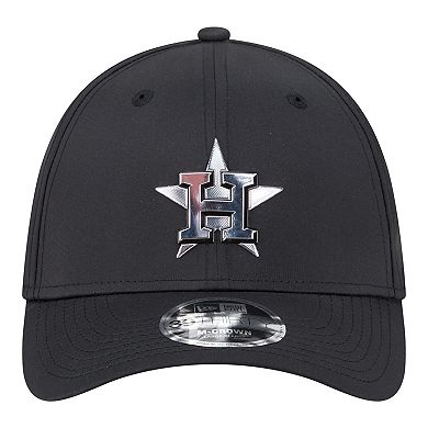 Men's New Era Black Houston Astros Metallic 39THIRTY M-Crown Flex Hat