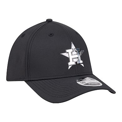 Men's New Era Black Houston Astros Metallic 39THIRTY M-Crown Flex Hat