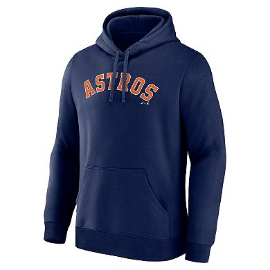 Men's Logo Athletic Navy Houston Astros Wordmark Hoodie