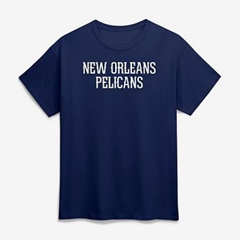 Men's Logo Athletic Navy New Orleans Pelicans Wordmark T-Shirt