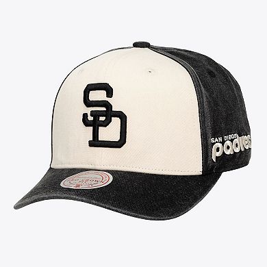 Unisex Mitchell & Ness Cream/Black San Diego Padres Snow Block Pro Crown Adjustable Hat