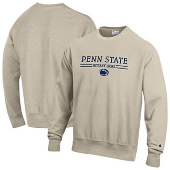 Men's Champion Oatmeal Penn State Nittany Lions Reverse Weave Crewneck Sweatshirt