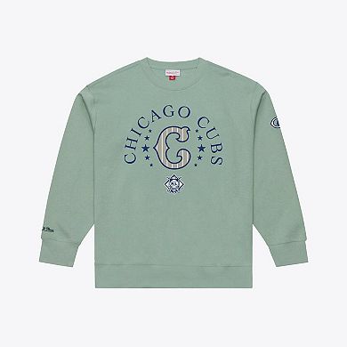 Men's Mitchell & Ness Green Chicago Cubs Yacht Rock Fleece Sweatshirt