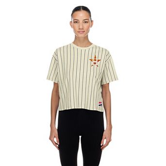 Women's New Era Cream Houston Astros Throwback Boxy T-Shirt
