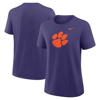 Women's Nike Purple Clemson Tigers Primary Logo T-Shirt