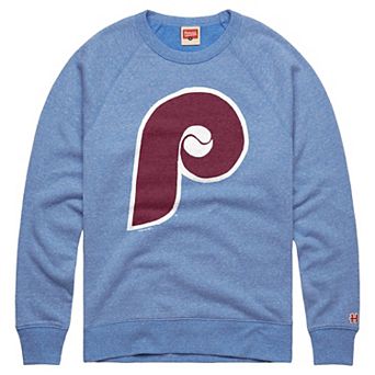 Men's Homage Light Blue Philadelphia Phillies Cooperstown Collection Crewneck Sweatshirt