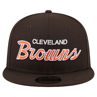 Men's New Era Brown Cleveland Browns Core Team Script 9FIFTY Snapback Hat