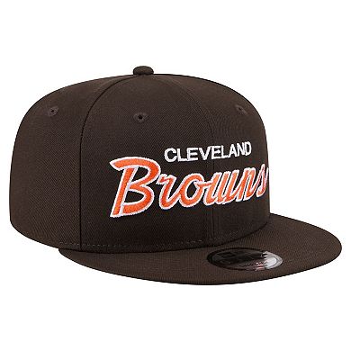 Men's New Era Brown Cleveland Browns Core Team Script 9FIFTY Snapback Hat