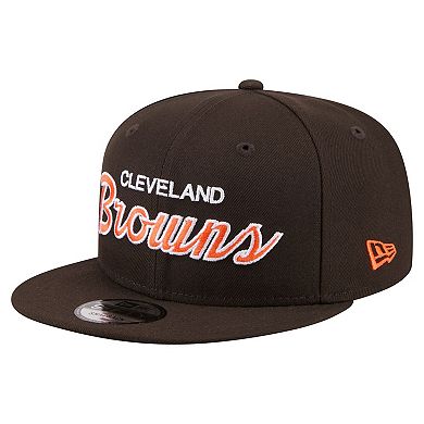 Men's New Era Brown Cleveland Browns Core Team Script 9FIFTY Snapback Hat