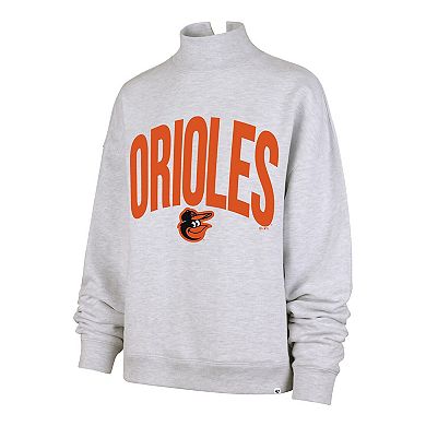 Women's '47 Heather Gray Baltimore Orioles Subtle Muse Mock Neck Sweatshirt