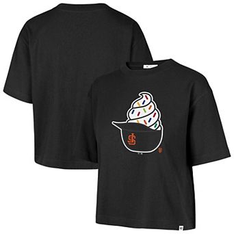 Women's '47 Black San Francisco Giants Ice Cream Helmet T-Shirt