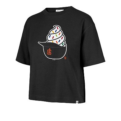 Women's '47 Black San Francisco Giants Ice Cream Helmet T-Shirt