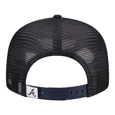 Youth New Era Navy Atlanta Braves 9FIFTY Trucker Snapback Hat