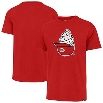 Men's '47 Red Cincinnati Reds Ice Cream Helmet Franklin T-Shirt
