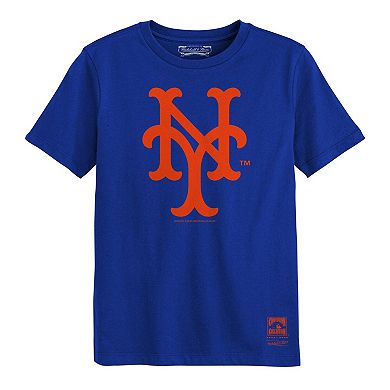 Preschool Mitchell & Ness Royal New York Mets Retro Logo T-Shirt
