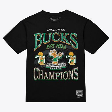 Men's Mitchell & Ness Black Milwaukee Bucks Champions Era T-Shirt