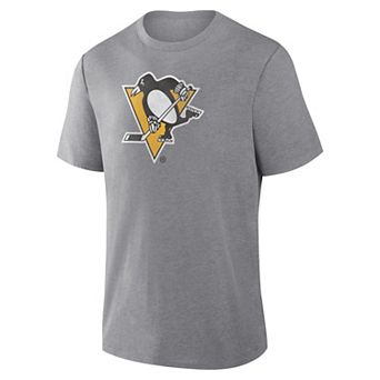 Men's Fanatics Heather Gray Pittsburgh Penguins Elevated Tri-Blend T-Shirt
