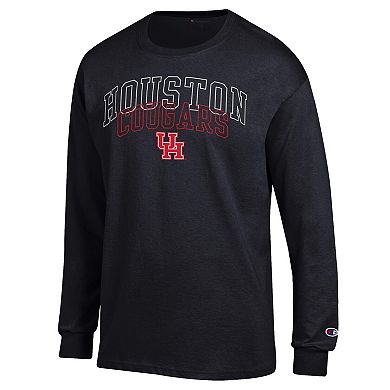 Men's Champion Black Houston Cougars Team Long-Sleeve T-Shirt