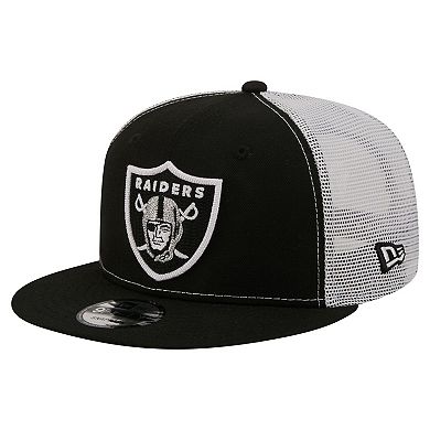 Men's New Era Black Las Vegas Raiders Core Team 9FIFTY Trucker Snapback Hat