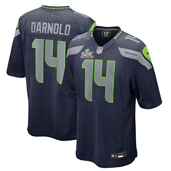 Men's Nike Sam Darnold College Navy Seattle Seahawks Super Bowl LX Patch Game Jersey
