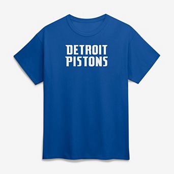 Men's Logo Athletic Blue Detroit Pistons Wordmark T-Shirt