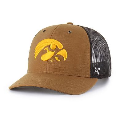 Unisex Carhartt x '47 Brown Iowa Hawkeyes Trucker Adjustable Hat