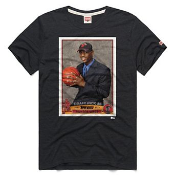 Unisex Homage Dwyane Wade Charcoal Miami Heat Topps Trading Card Player Tri-Blend T-Shirt