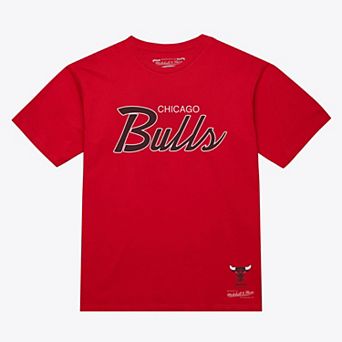 Men's Mitchell & Ness Red Chicago Bulls Vintage Wordmark T-Shirt