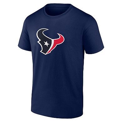 Men's Logo Athletic Navy Houston Texans Primary Logo T-Shirt