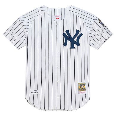 Men's Mitchell & Ness CC Sabathia White New York Yankees 2009 Cooperstown Collection Authentic Jersey