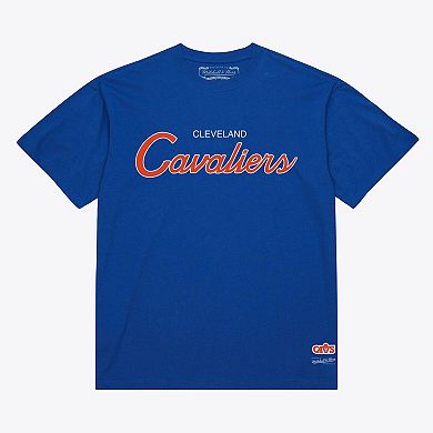 Men's Mitchell & Ness Royal Cleveland Cavaliers Vintage Wordmark T-Shirt