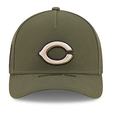 Youth New Era Olive Cincinnati Reds 2026 Armed Forces Day 9FORTY M-Crown Adjustable Hat