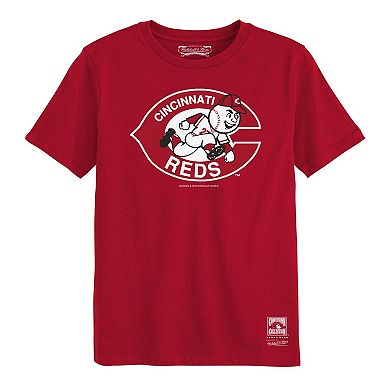 Preschool Mitchell & Ness Red Cincinnati Reds Retro Logo T-Shirt