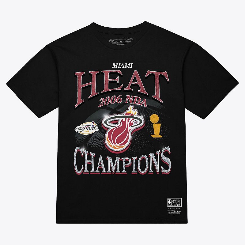 Men's Mitchell & Ness Black Miami Heat Champions Era T-Shirt