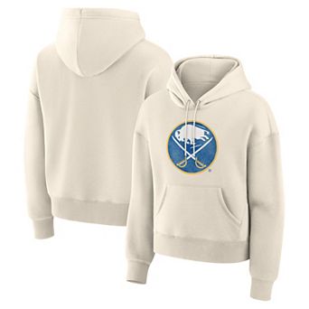 Women's Fanatics Cream Buffalo Sabres Distressed Logo Hoodie