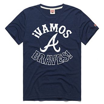 Men's Homage Navy Atlanta Braves Vamos Tri-Blend T-Shirt