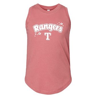 Girls Youth Soft as a Grape Pink Texas Rangers Tank Top