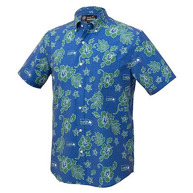 Men's Reyn Spooner College Navy Seattle Seahawks Kekai Performance Button-Down Top