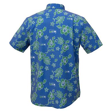 Men's Reyn Spooner College Navy Seattle Seahawks Kekai Performance Button-Down Top