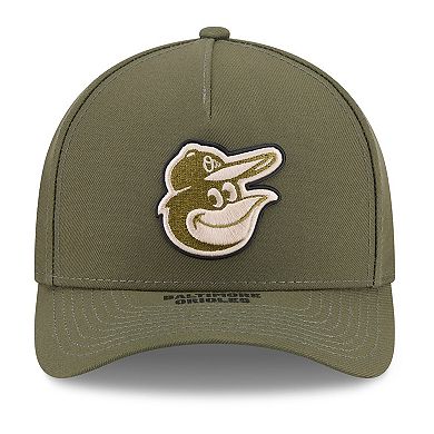 Youth New Era Olive Baltimore Orioles 2026 Armed Forces Day 9FORTY M-Crown Adjustable Hat