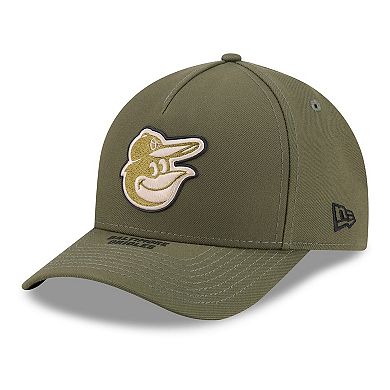 Youth New Era Olive Baltimore Orioles 2026 Armed Forces Day 9FORTY M-Crown Adjustable Hat