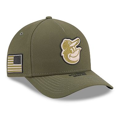 Youth New Era Olive Baltimore Orioles 2026 Armed Forces Day 9FORTY M-Crown Adjustable Hat