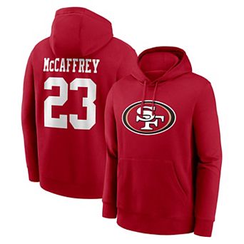 Men's Nike Christian McCaffrey Scarlet San Francisco 49ers Name & Number Hoodie