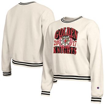 Women's Champion Cream Vegas Golden Knights Bold Laurels Reverse Weave Yarn Crewneck Sweatshirt