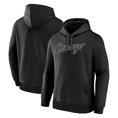 Men's Logo Athletic Black Chicago White Sox Wordmark Hoodie