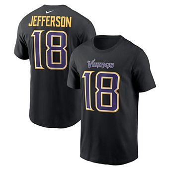 Men's Nike Justin Jefferson Black Minnesota Vikings Carbon Name & Number T-Shirt