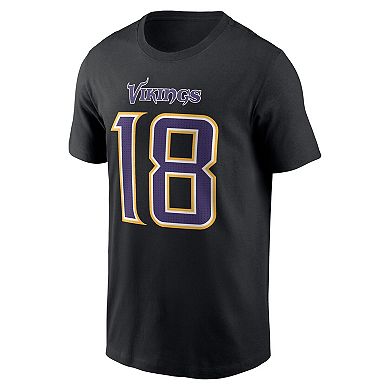 Men's Nike Justin Jefferson Black Minnesota Vikings Carbon Name & Number T-Shirt