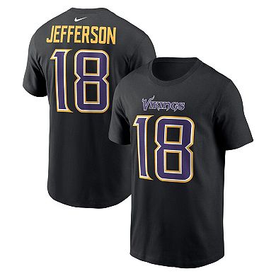 Men's Nike Justin Jefferson Black Minnesota Vikings Carbon Name & Number T-Shirt