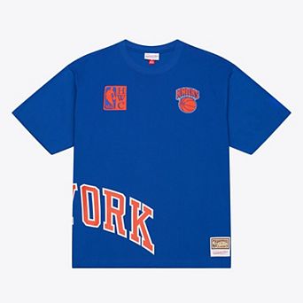 Men's Mitchell & Ness Blue New York Knicks Playoff Win Premium T-Shirt