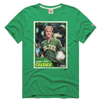 Unisex Homage Larry Bird Green Boston Celtics Topps Trading Card Player Tri-Blend T-Shirt